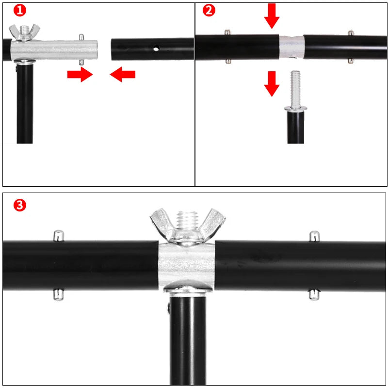 2.6M/2M Tall Photo Background T-shape Adjustable Backdrop Support Tripod Stand Kit With Cross Bar And 4 Clamps For Hang Screen