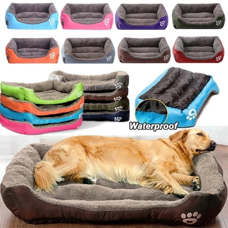 Plus Size Bed with Machine Washable Warm Cozy Large Dog House Soft Fleece Nest Dog Baskets House Mat Blanket Waterproof Kennel