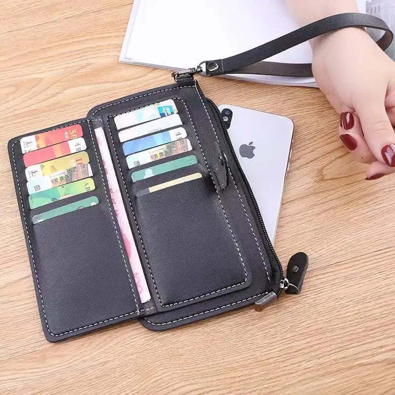 Fashion Multifunctional Women Wallet New PU Leather Long Wallets Multi-card Position Clutch Buckle Zipper Student Purse