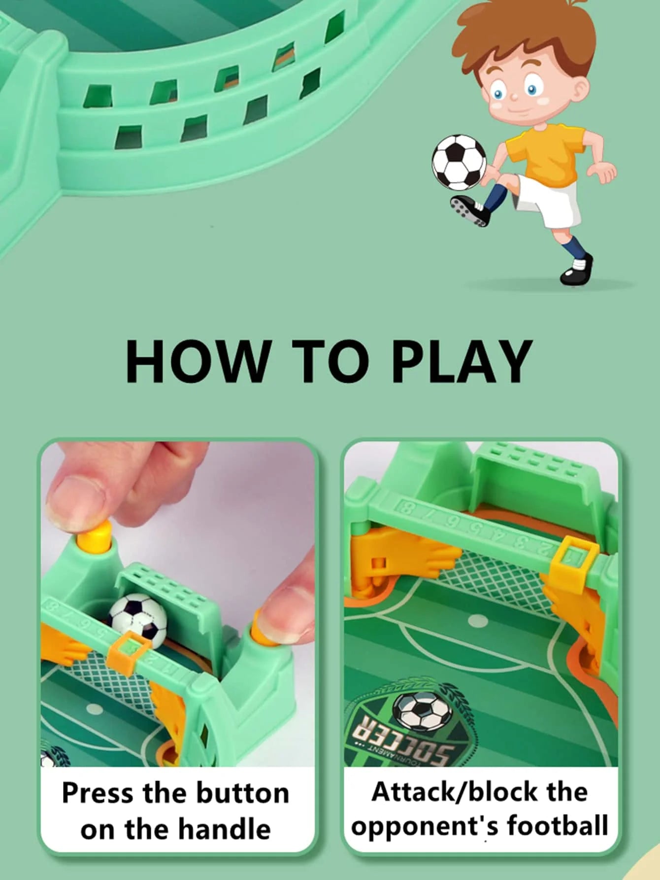 Football Table Mini Tabletop Interactive Game, Soccer Tabletops Competition Sports Games Desktop Catapult Toys for Family Game