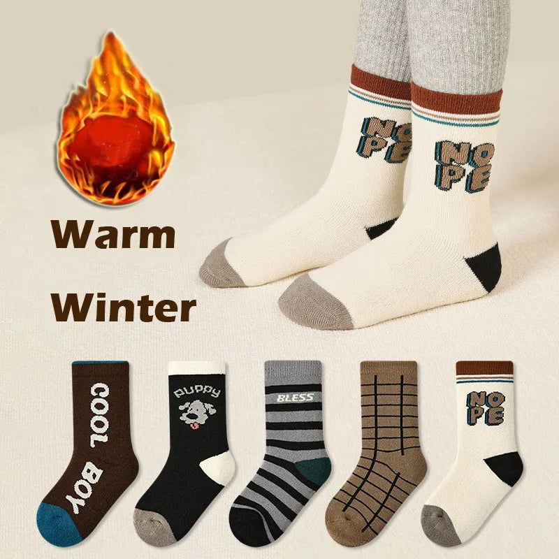 Kids Socks Winter Warm Enough Children Cotton Socks Baby Infant Plush Thicken Mid Calf Length 1-12T Girls Boys Socks Boot Sock