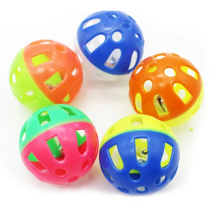 1/2/4PCS Plastic Colorful Cat Toys Bells Balls Play Kitten Fun Games Pets Interactive Animal Exercise Funny Cat Toy Ball