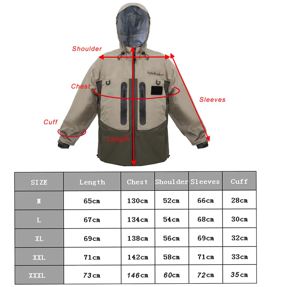 New Men's Breathable  Fly Fishing Wading Jacket  Waterproof  Fishing Wader Jacket  Clothes Outdoor Hunting Fishing Clothing