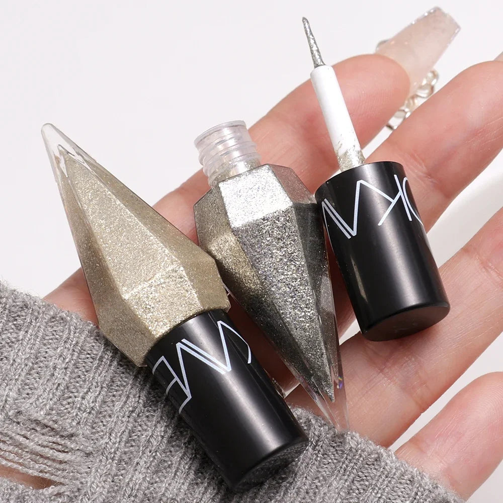 Diamond Shiny Rose Gold Eyeliner Eyeshadow Stick Waterproof Silver White Color Glitter Sequins Eyeliner Eyes Makeup Cosmetics