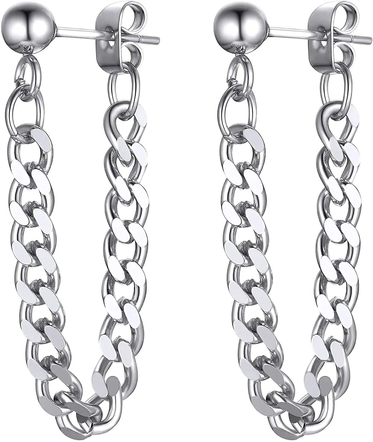 ChainPro Earrings Men and Women, 316L Stainless Steel, Punk Hypoallergenic Surgery Huggie Ring Earrings Men's Jewelry CP921