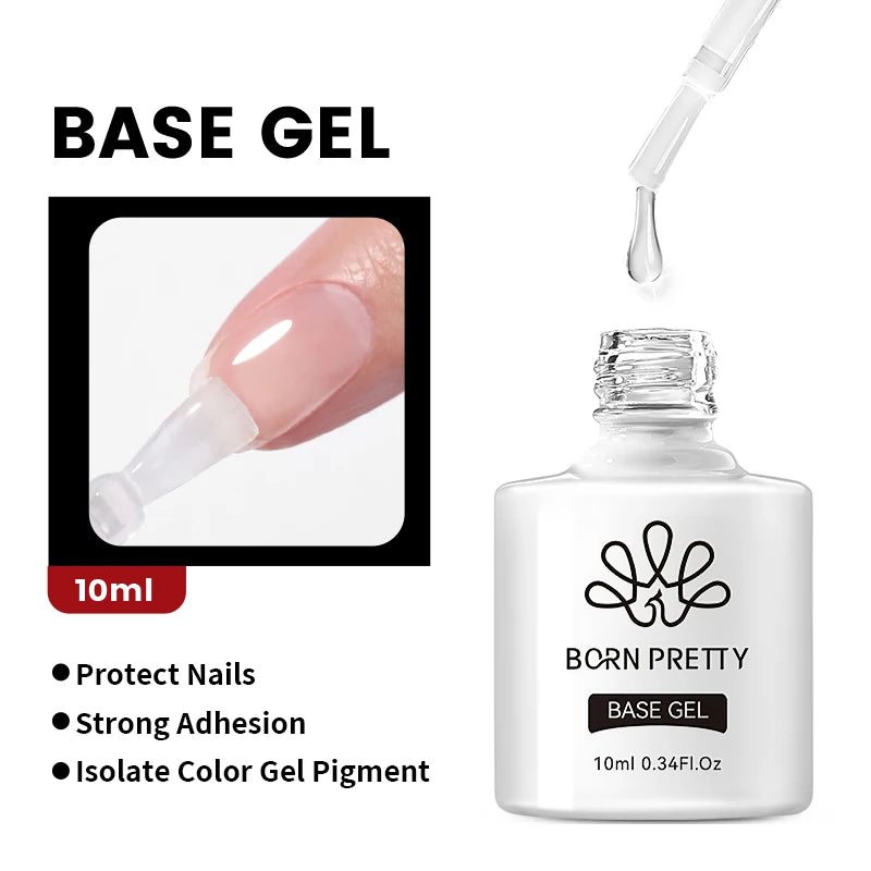 BORN PRETTY 10ML 8-in-1 Strong Nail Glue Gel Nail Polish Transparent Clear Function Gel Thickness Rubber Base Rhinestone Glue