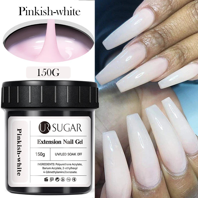 UR SUGAR 150g Building Nail Gel 18 Colors Nail Extension Gel Kit Nude Pink Clear Hard Constructed Gel Nail Strengthener Manicure