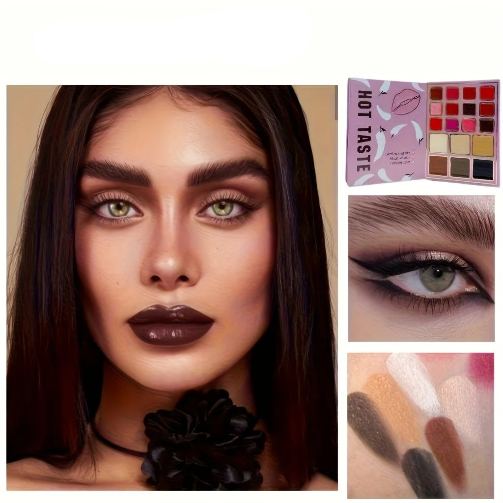 78-Color Multifunctional Makeup Palette and Brush Set, Matte, Pearlescent, Glitter, Highlighter, Contouring, Blush, Eyeshadow, Lip Gloss Combination Palette, Cosmetics, Makeup Tools, Makeup Book, Cosmetics Set, Daily Use, Chr