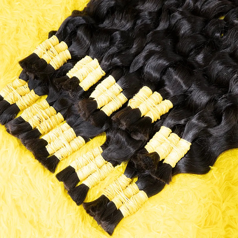 100% Human Hair Bulk Extension Virgin Human Hair Deep Curly 10A Bulk Hair Weaving For Braiding Unprocessed No Weft 18-30inches