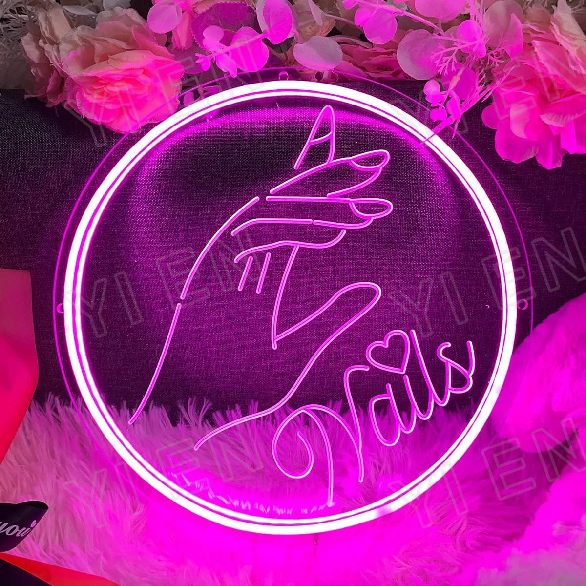 NAILS Neon Sign For Spa Beauty Room Nail Brows Lashed Salon Studio 3D Art Carving Design LED Wall Decor Business Stores Logo Bar