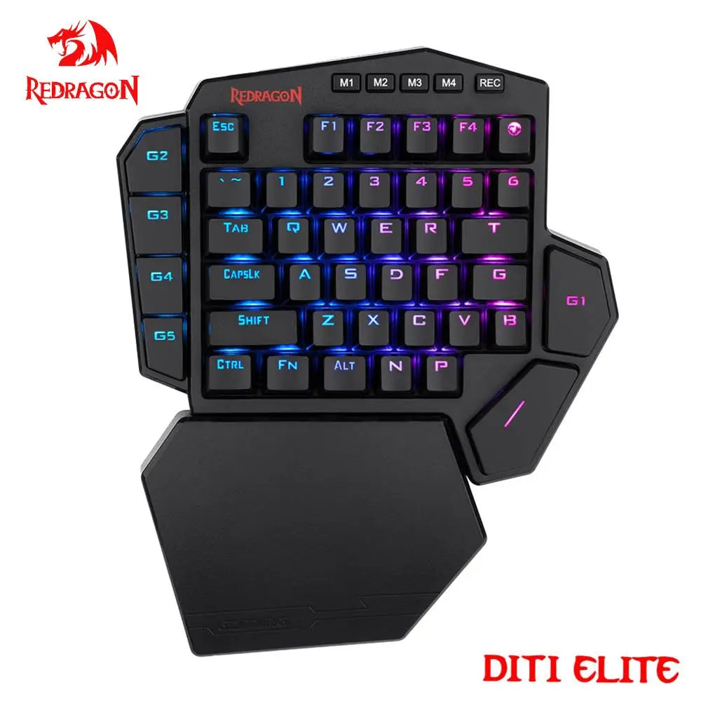 REDRAGON DITI ELITE K585 RGB 42 Key 2.4Ghz Wireless One-handed Mechanical Gaming Keyboard Blue Switch 7 Programmable Macro Keys