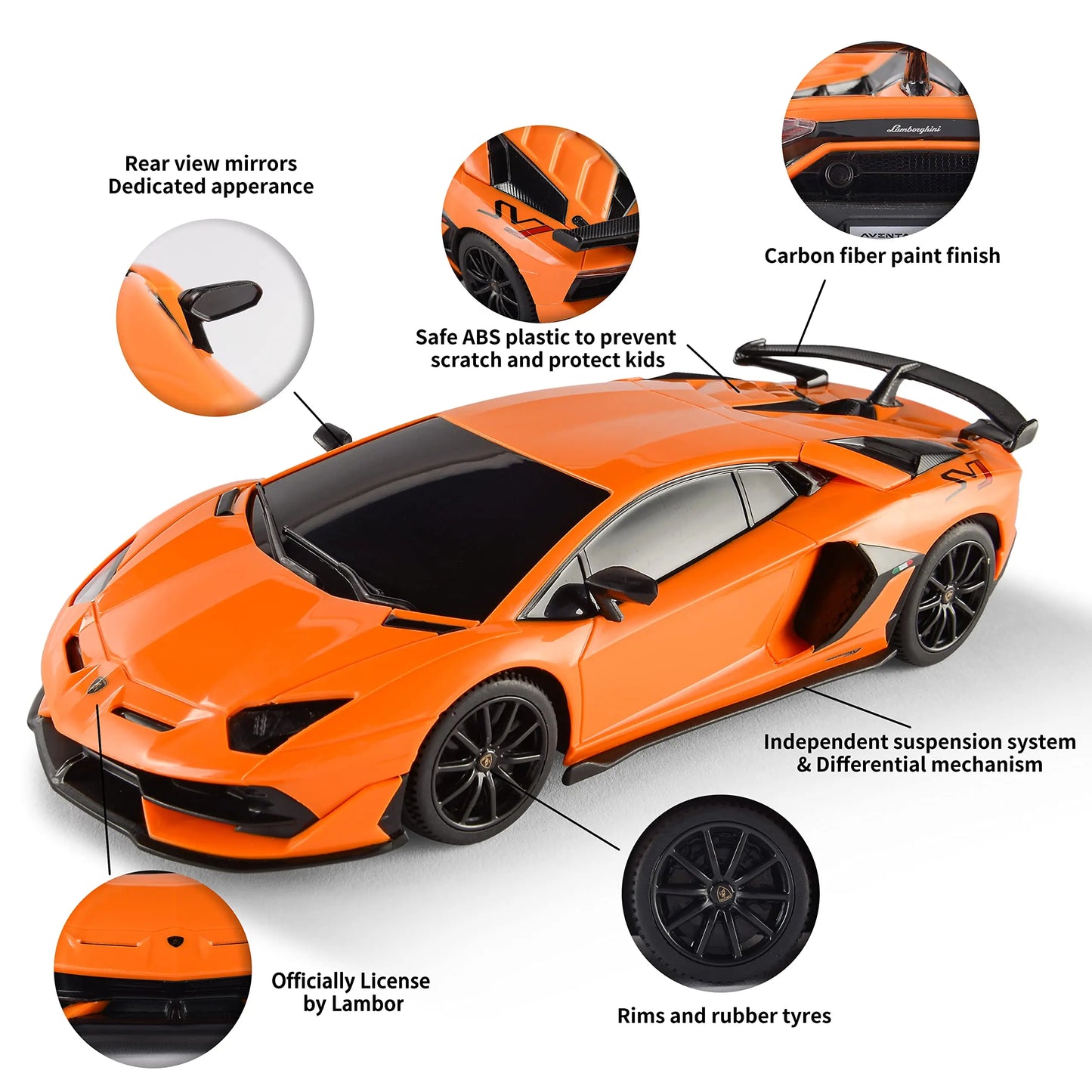 Lamborghini Aventador SVJ RC car 1:24 Scale Remote Control Toy Radio Controlled Car Model Auto Machine Gift for Kids Adults