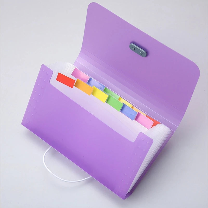 A6 Expanding File Folder Buckle Wallet Organ Bag Documents Folders Organizer File Pouch Bill Folder Family School Office Binder
