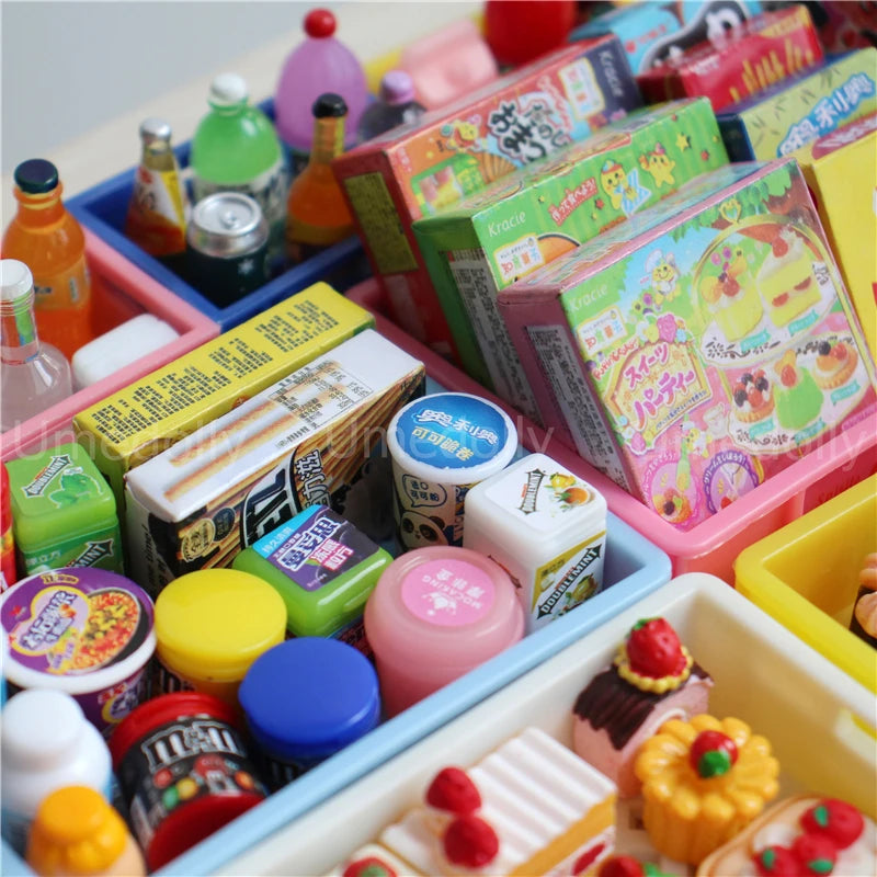 1:6 Assorted Miniature Dollhouse Food Mini Beverage Drinks Pretend Play Kitchen Snack for BJD Blyth Doll Accessories Girls Toy