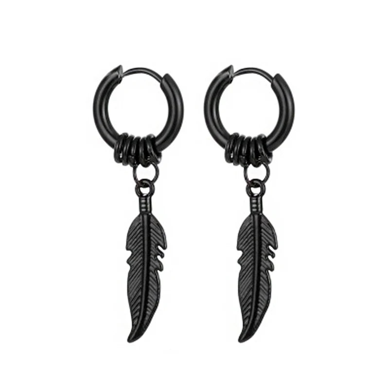 Fashion Punk Black Arrow Stainless Steel Drop Earrings For Women Men Gothic Street Pop Hip Hop Ear Jewelry Statement