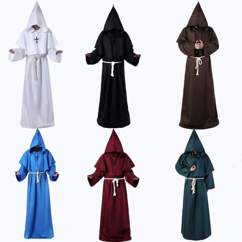 New Halloween Men Medieval Monk Robes Monk Costumes Wizard Costumes Priest Costumes Cosplay Anime Cosplay