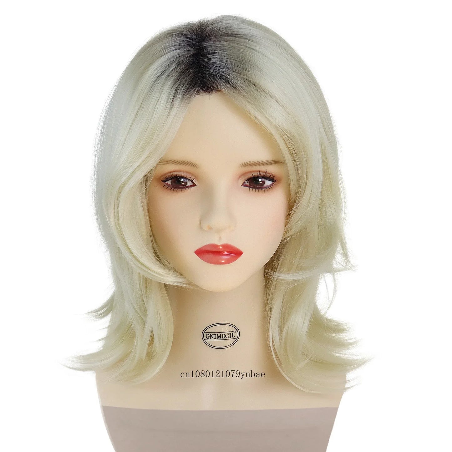 Synthetic Ombre Blonde Wig for Women 18 Inch Halloween Anime Cosplay Bride of Chucky Wigs Heat Resistant Halloween Costume