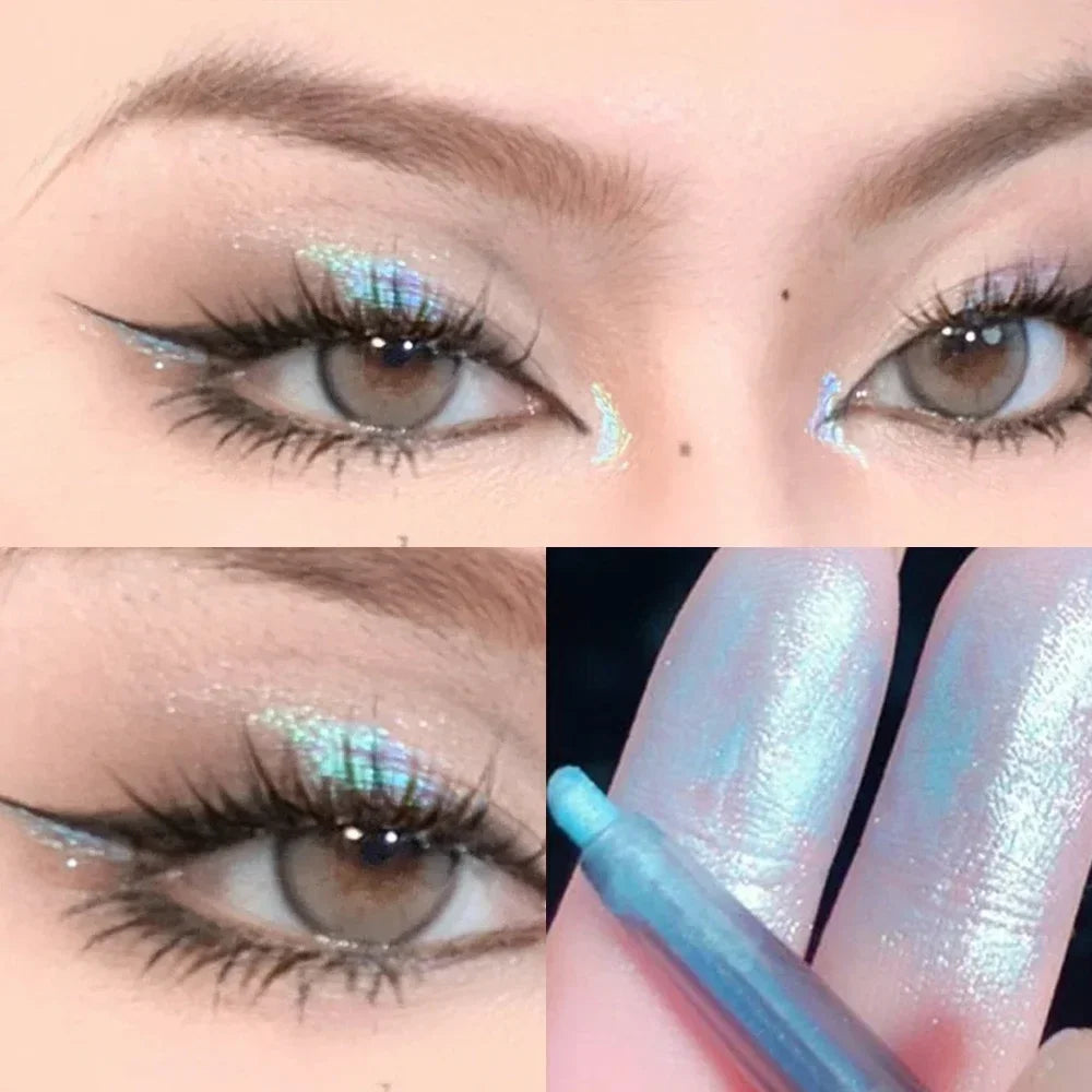 Shiny Green Eyeliner Pencil Waterproof Diamond Champagne Color Brighten Lying Silkworm Highlighter Eye Beauty Party Makeup Tools