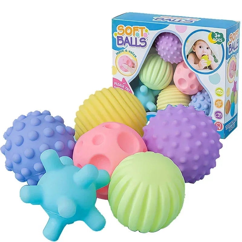 1/6Pcs Textured Multi Ball Set Newborn Baby Sensory Balls Toy Anti Bales Fidget Toys For Kids Hands Touch Tactile Massage Ball