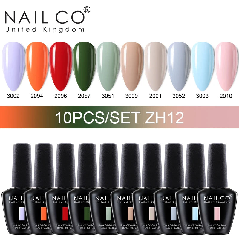 NAILCO 15ml 10/20pcs Gel Nail Polish Set Spring Summer Color UV Gel Nail Art All For Manicure  Gel Paint For DIY Professionals