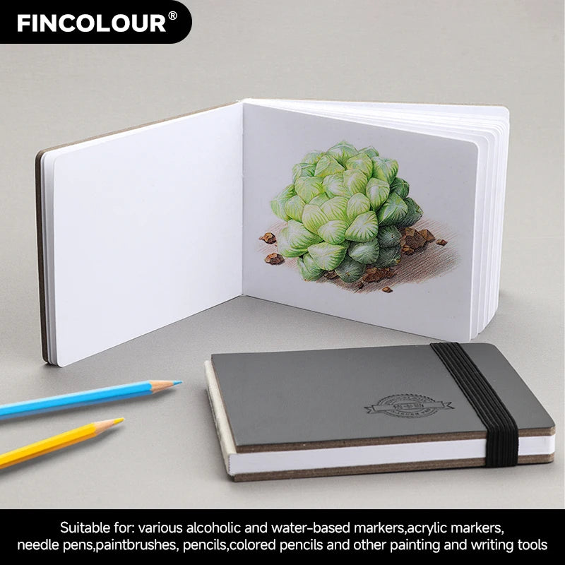 FINECOLOUR Mini Square Watercolor Journal Drawing Sketchbook Sketch 80*100mm 200g/26 pages Watercolor BookTravel Art Painting