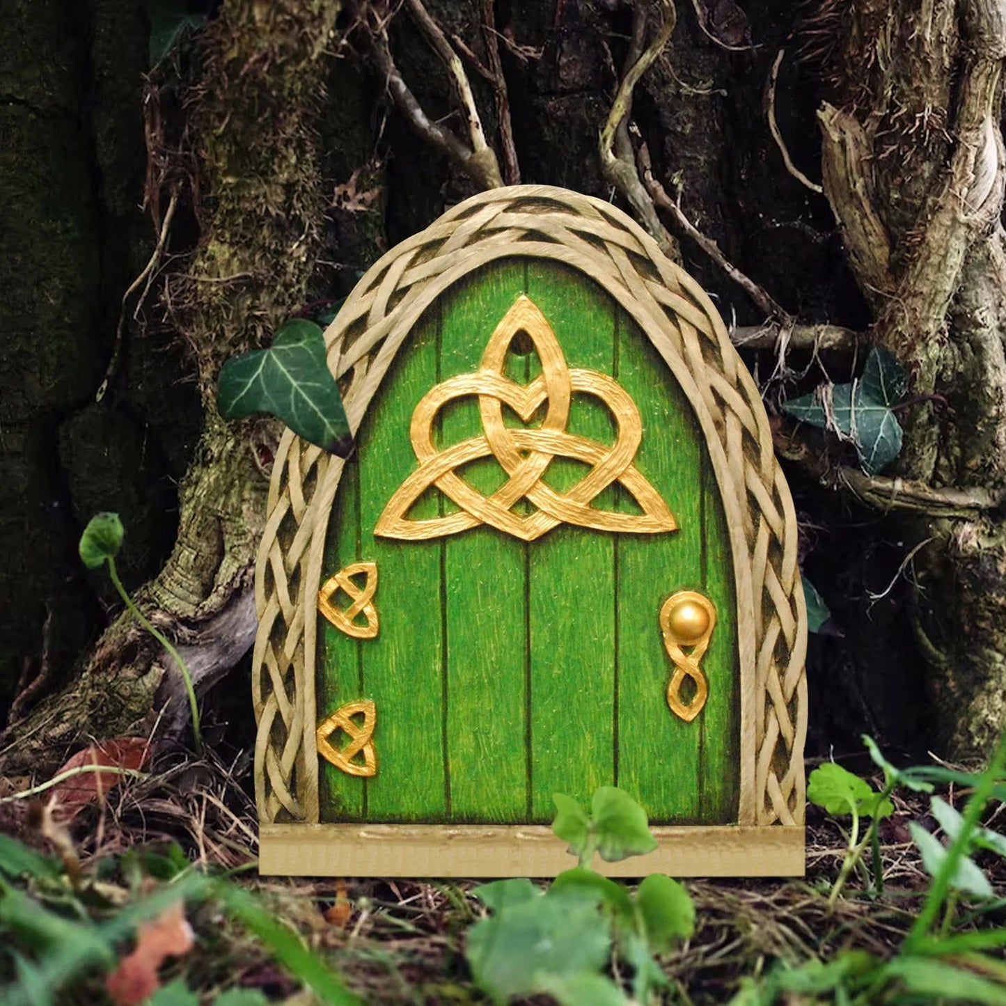 Home Creative Yard Art Mini Arch Cute Fairy Gnome Window Door Mouse Hole Miniature Wood Outdoor Garden Sculpture Elf Craft Decor