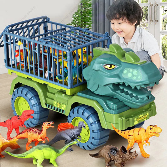 Kids Dinosaur Transport Vehicle Toys Dinosaurs Car Carrier Truck Educational Toy Tyrannosaurus Car Toys Boys with Dinosaur Gifts