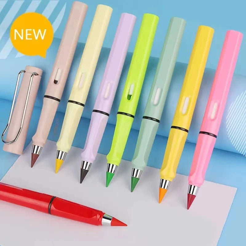 12pcs/set Color Eternal Pencil Can Be Wiped Magic Replace Head Eco Friendly Student Painting Kids Gift Draw School Supply Gifts