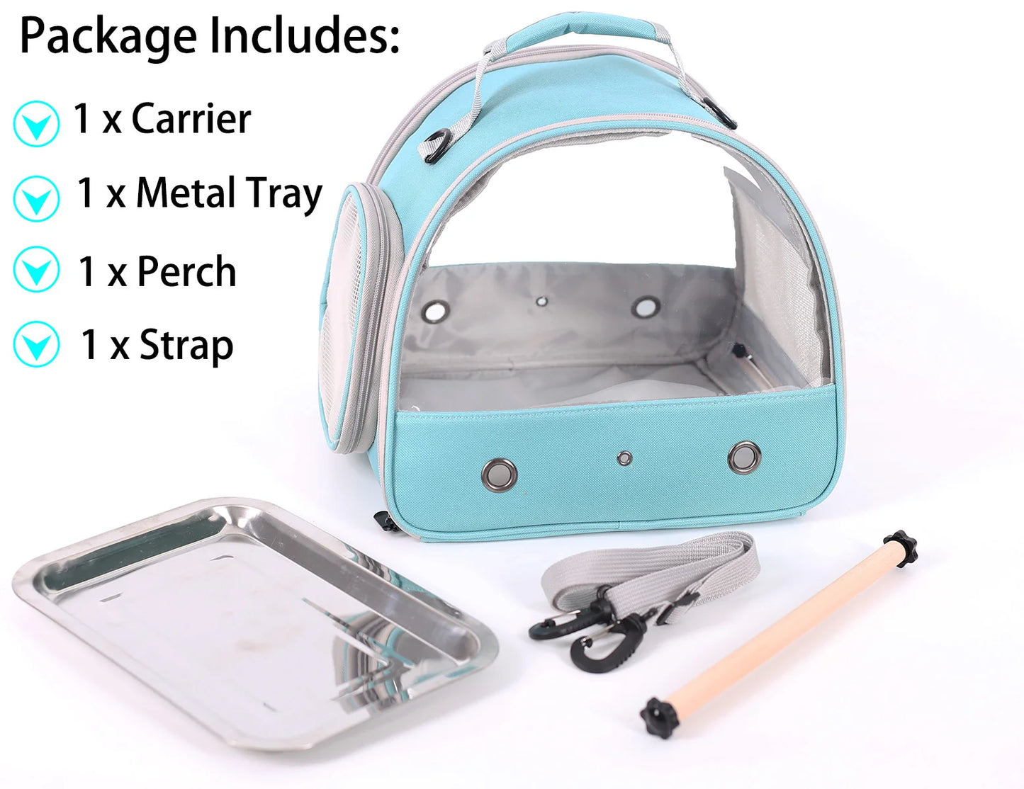 Portable Clear Bird Parrot Transport Cage Breathable Bird Carrier Travel Bag Small Pet Access Window Collapsible Outdoor Bag