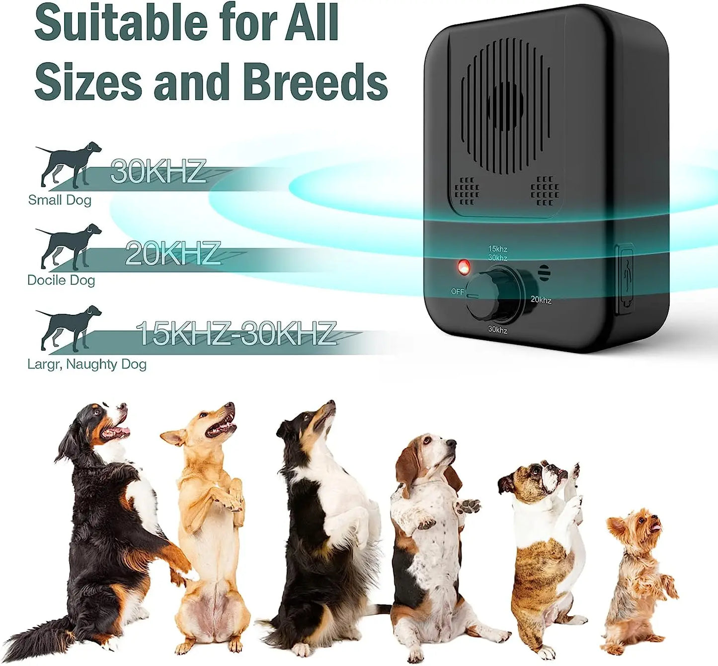 Ultrasonic Dog Repeller Anti Barking Device Dog Barking Control Devices Stop Barking Dog Devices Outdoor Bark Deterrent Silencer