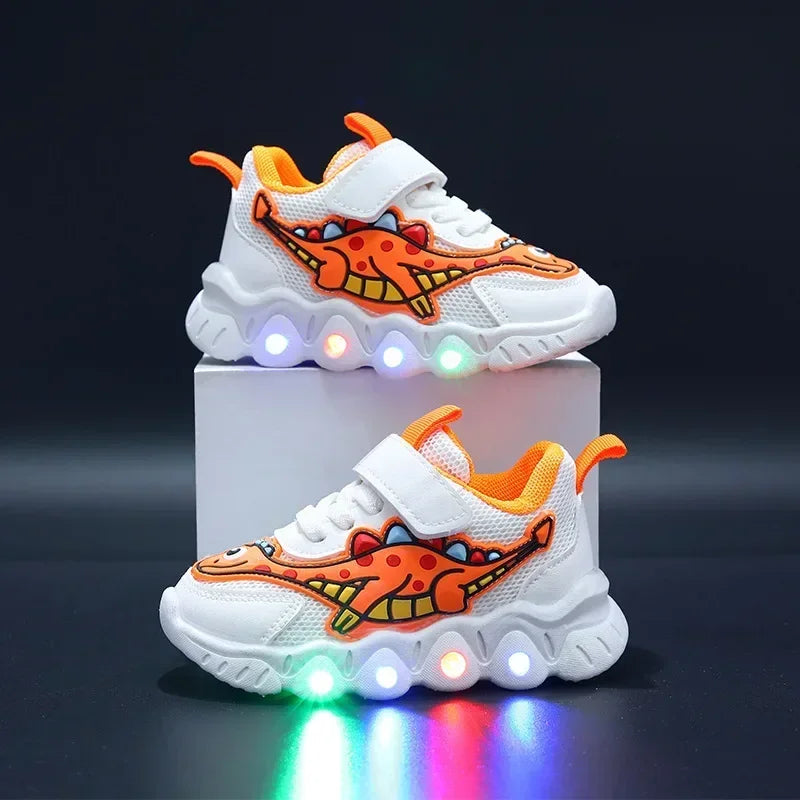 Tennis Shoes LED Children Trainer Cartoon Boy Casual Sneaker for Boy Kid Shoe Girl Mesh Breathable Shoe Baby Illuminated Shoe