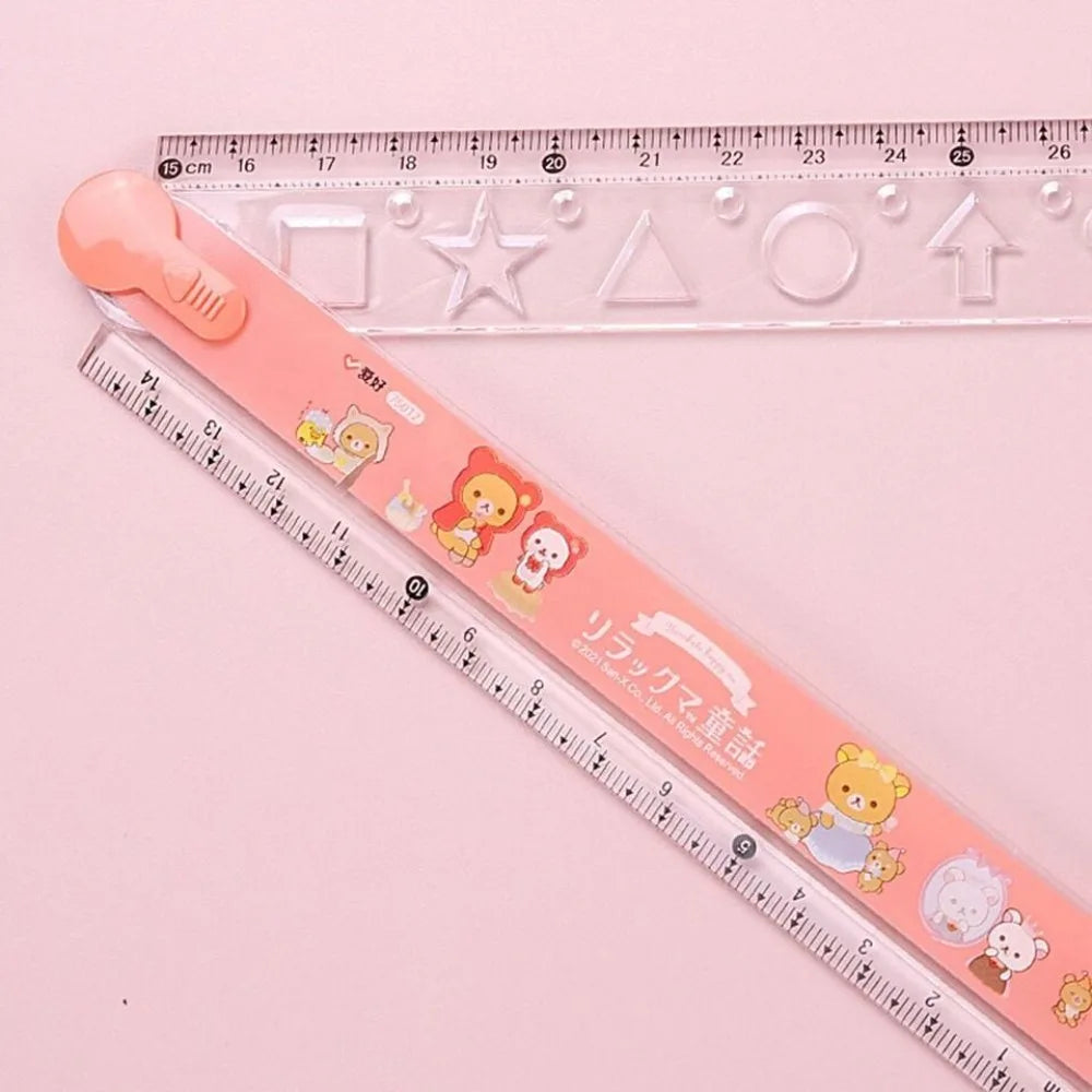 New 30cm Transparent Ruler New Multifunctional School Supplies Graduated Scale Measuring Tools Folding Grid Ruler