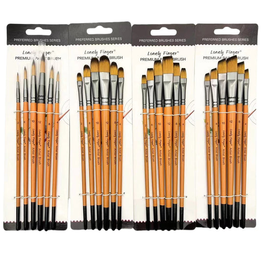 6pcs Artist Paint Brush Set Professional Anti-Shedding Tips Paintbrushes For Acrylic Oil Watercolor Acrylic Painting For Body