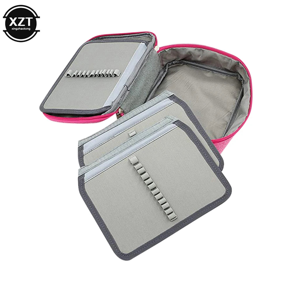 72 Holes School Cases 3 Compartments Canvas Pencil Cases Student Pen Box Storage Bag For Artist Stationery Supplies