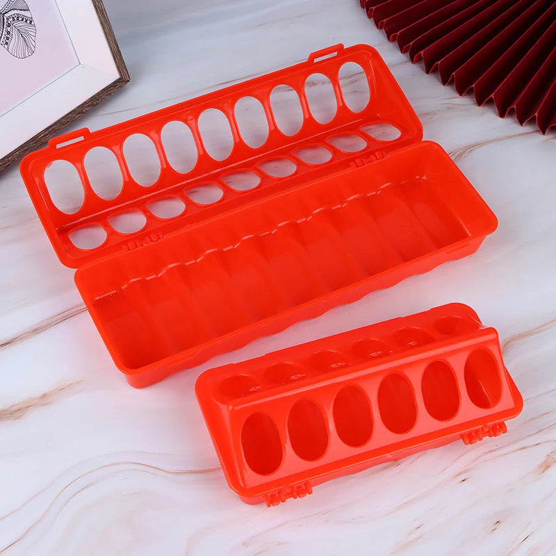 1 Pc Double Row 12/18 Holes Poultry Ground Feeder Plastic Clamshell Feeding Chicken Groove Farm Breeding Supplies