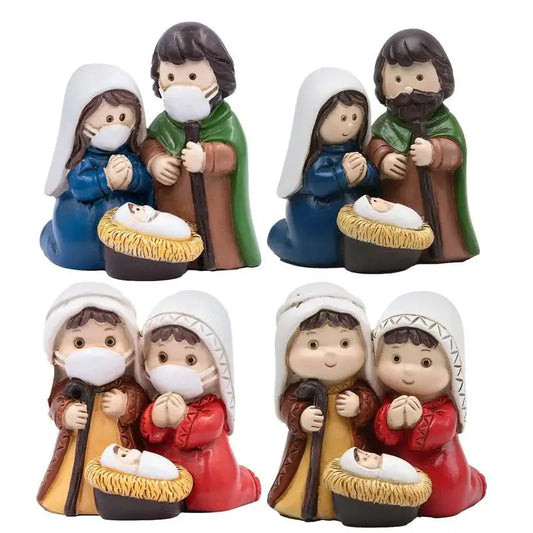 Nativity Statue Set Classic Christmas Village Nativity Scene Set Holy Family Crafts Statue Figurine Collection Home Living Room