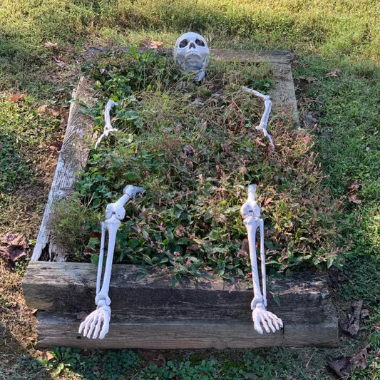 Halloween Decoration Scary Skull Skeleton Hand Bone Realistic Skull Pile Yard Lawn Pile Garden Cemetery Home Decor