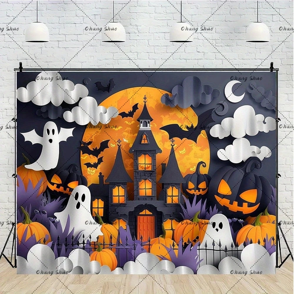 Halloween Backdrop/Party Decoration/Photo Banner Signs/Photography Background Props for Halloween Party Decoration Supplies