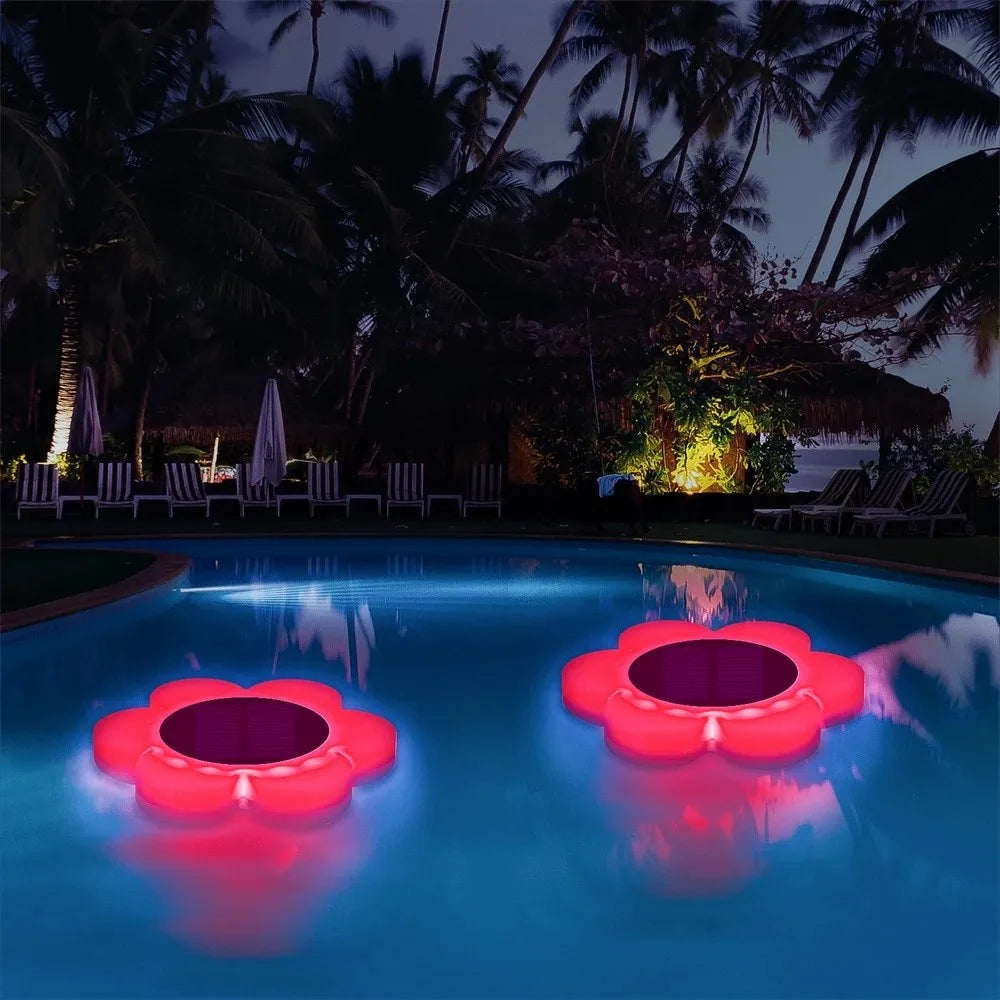 RGB LED Solar Floating Pool Lights Remote Control IP68 Waterproof Outdoor Solar Light Waterproof LED Lights For Patio Pool Decor