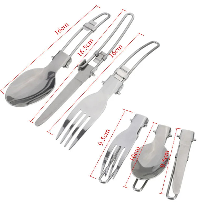 Camping Cookware Set Outdoor Travel Cooking Kit Aluminum Tableware Equipment Pot Kettle Cups Knife And Fork Hiking Picnic BBQ