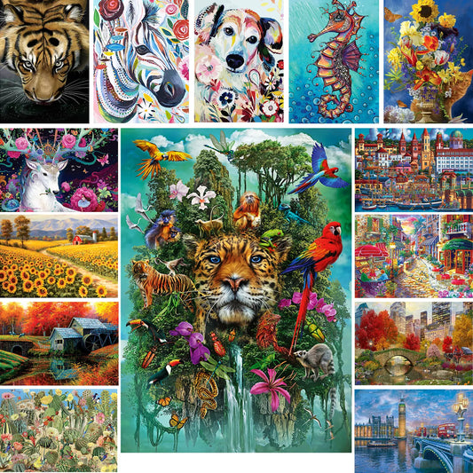 Top Quality 3D Jigsaw Wooden Puzzles Animal Shape Board Games Adults Kid Toys Gifts Family Interactive Puzzles Home Decoration