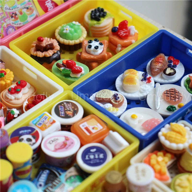 1:6 Assorted Miniature Dollhouse Food Mini Beverage Drinks Pretend Play Kitchen Snack for BJD Blyth Doll Accessories Girls Toy