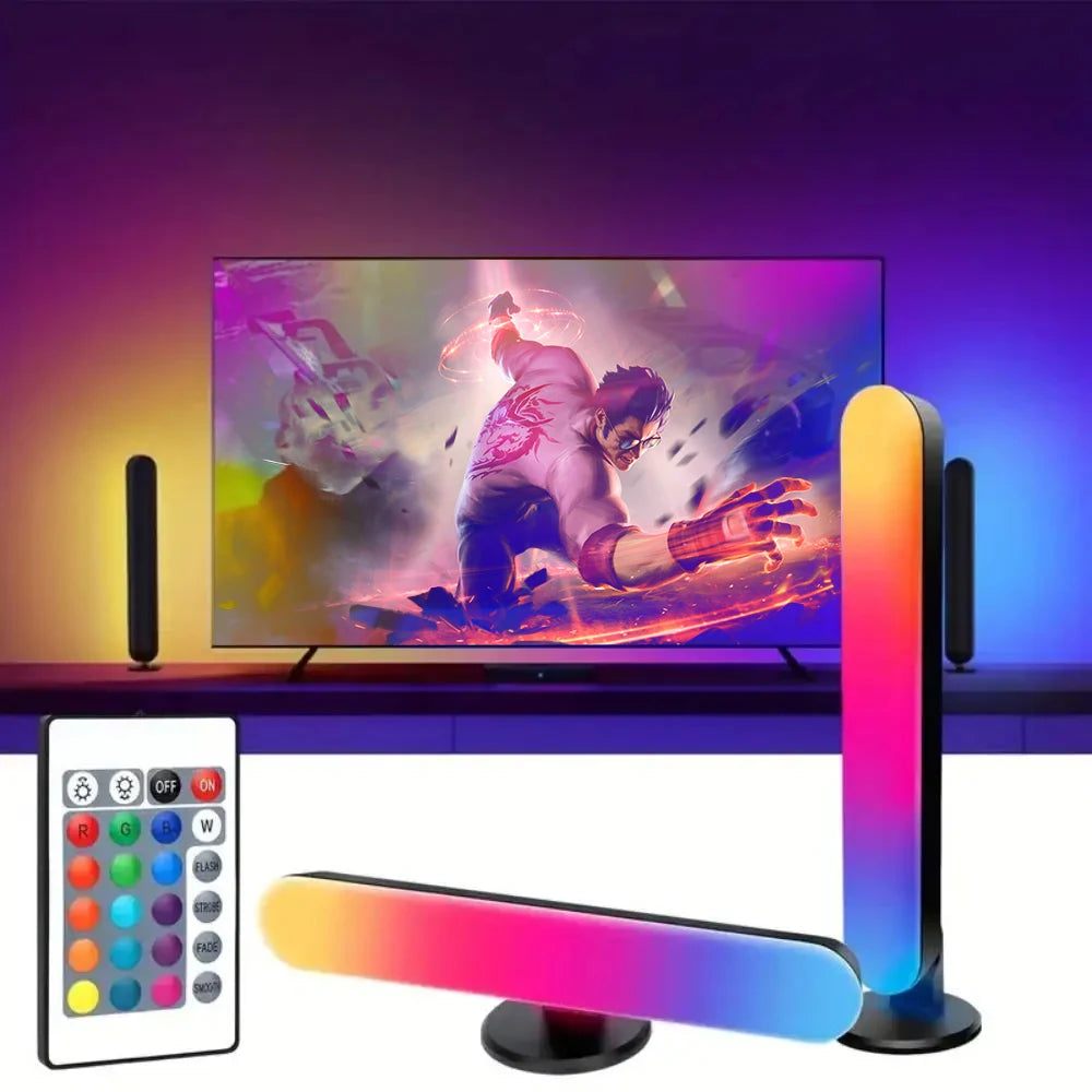 2 Packs Smart LED Strip Lights With Remote Control For Room Gaming Tv And Party Decoration Sync With Music Rgb Desk Lamp