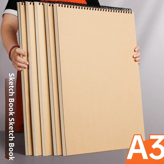 A3 Sketchbook Thickened Art Student Specialized Vertical Flip Drawing Blank Painting Book Hand Drawing