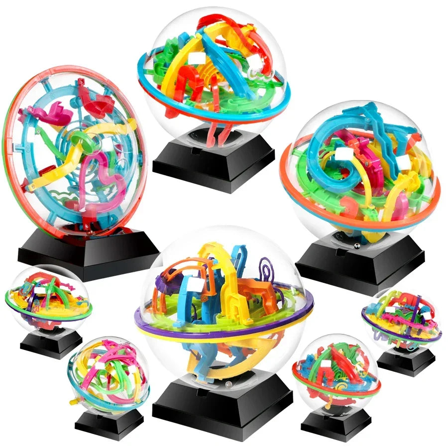 3D Magical Intellect Maze Ball 100 Steps,IQ Balance Perplexus Magnetic Ball Marble Puzzle Game for Kid and Adult Toys Iintellect