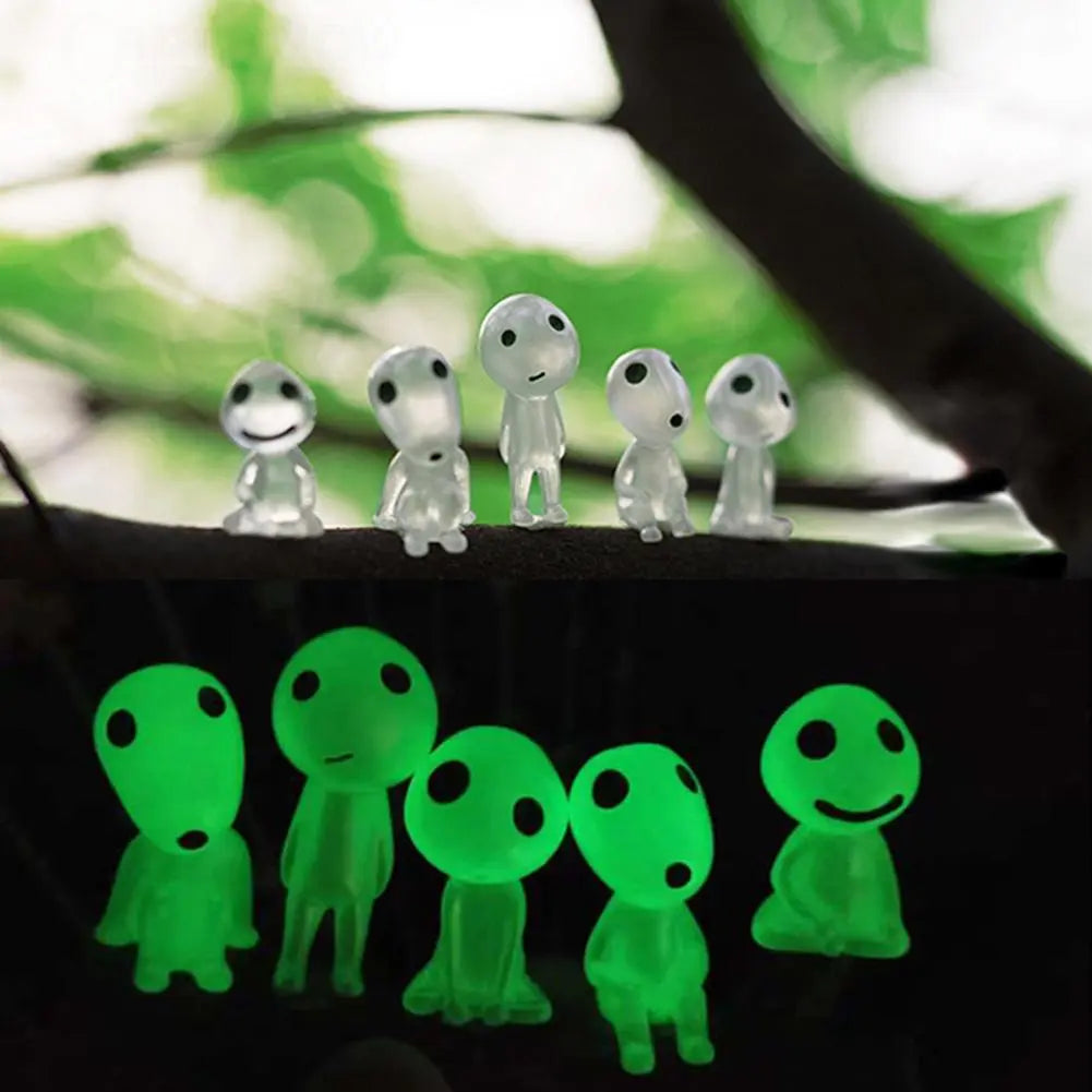 5/10Pcs Luminous Tree Elves Spirits Micro Landscape Figure Ornament Glowing in Dark Miniature Garden Statue Potted Decoration