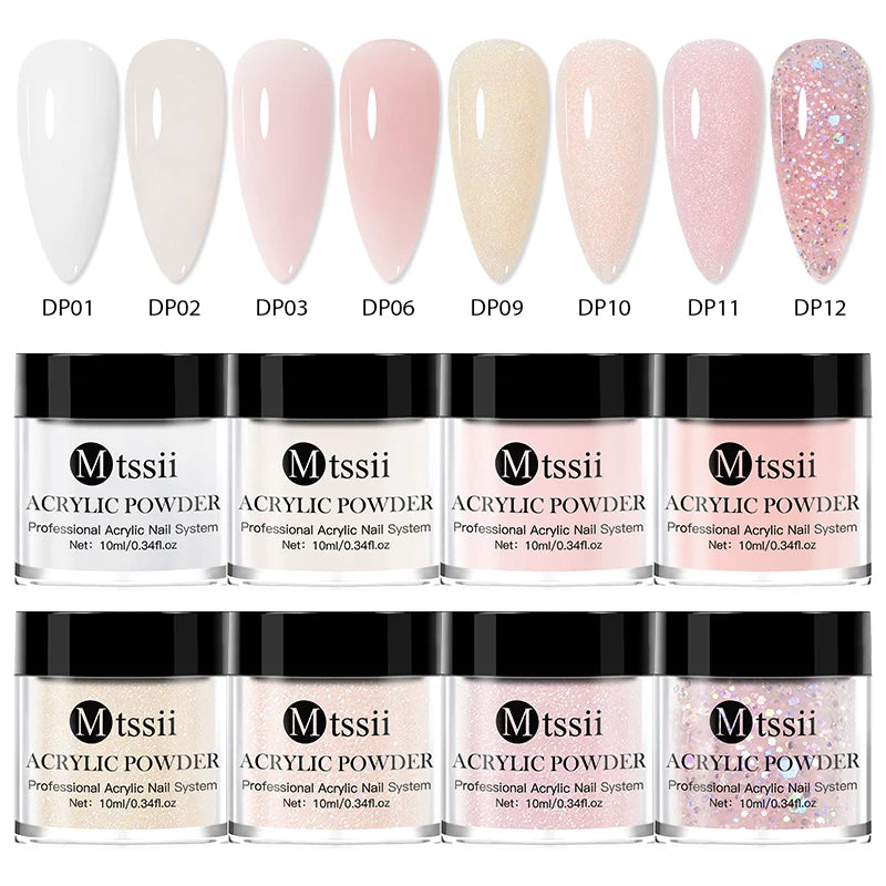 Nail Crystal Powder Kit Acrylic Liquid Set With Nail Brush Pink White Nails Powder For Nails Extension Carving Beginner Set