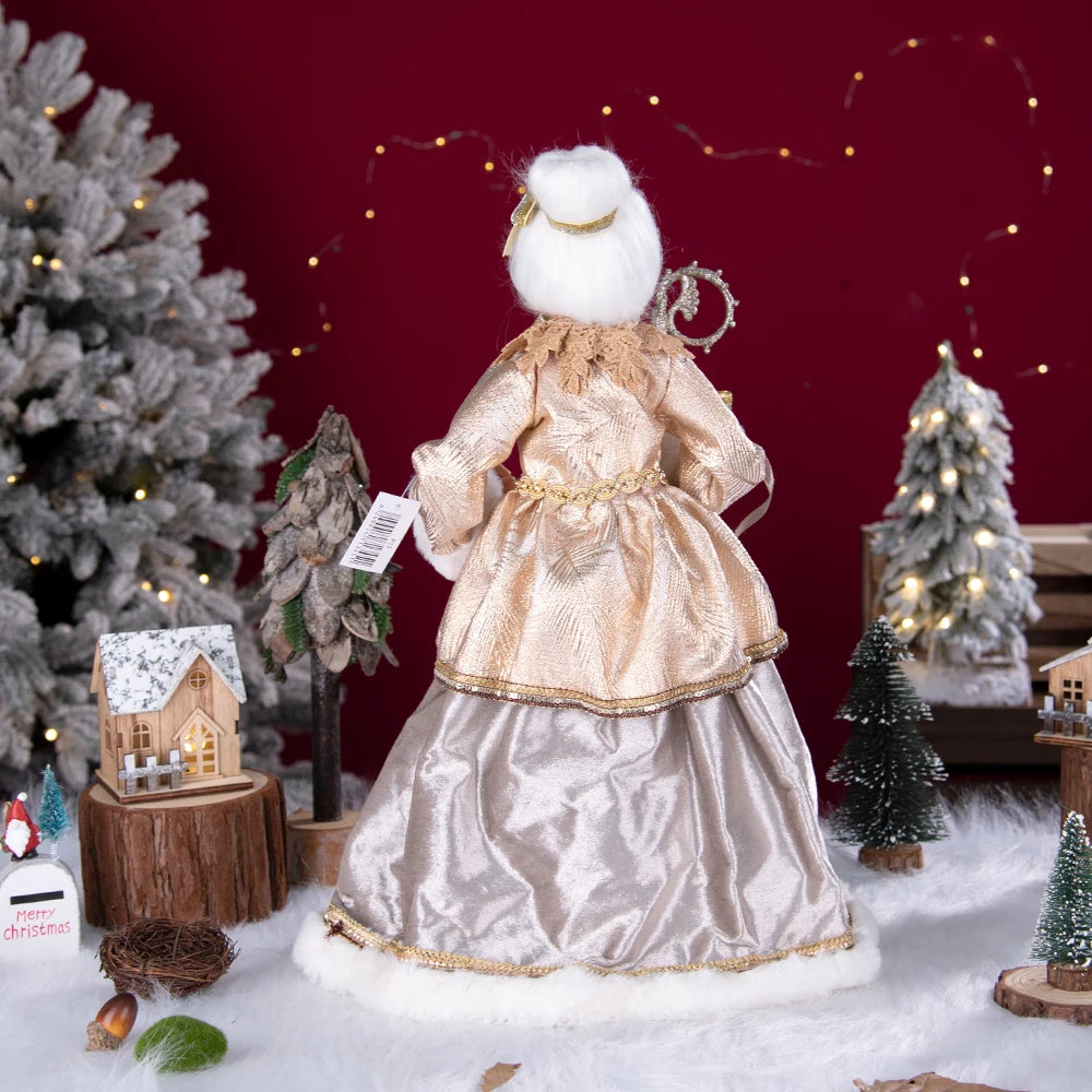 Santa Claus Granny Doll 50cm Standing Santa Claus Ornament Christmas Scene Doll Decoration 2024 Christmas Gift For Children