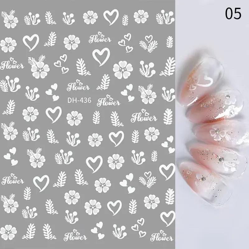 Sliver Stars Nails Stickers 3D Laser Stylish Adhesive Nail Sticker Manicure Decoration Nail Stickers for Nails Nail charms