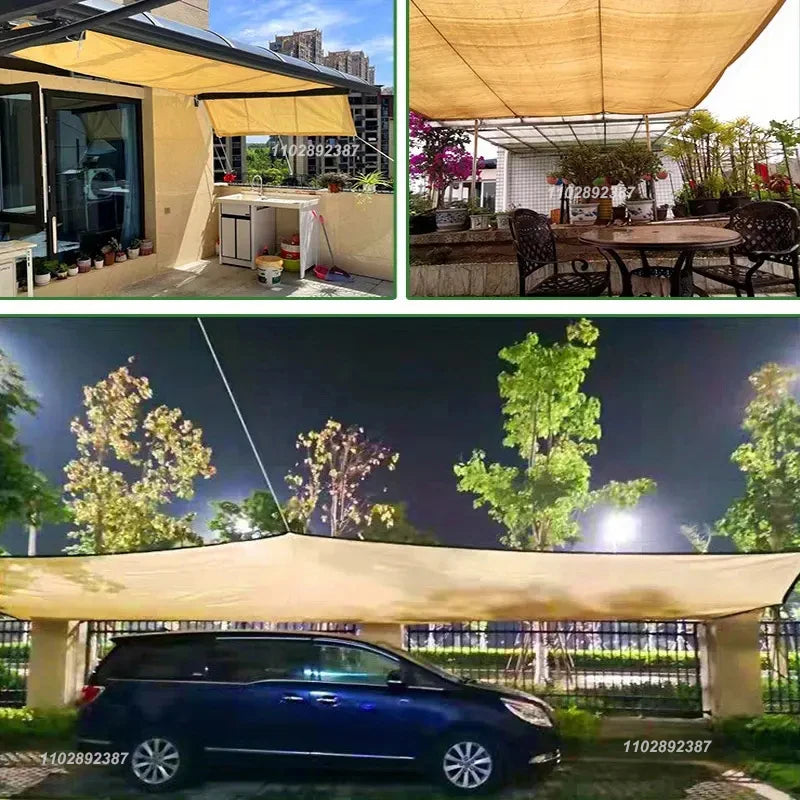 90% Shading HDPE Beige Sunshade Net Garden Plant Shed Shading Sail UV Protection Outdoor Pergola Sun Cover Swimming Pool Awning